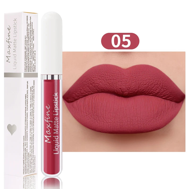 Matte Liquid Lipstick Waterproof Sexy Velvet Lip Glaze Long Lasting Moisturizing Lipstick