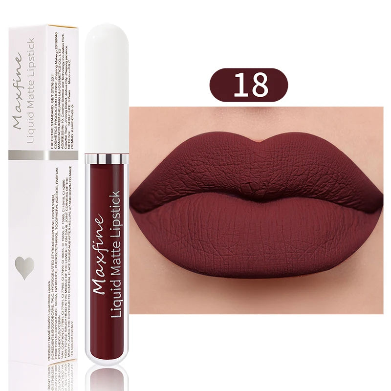 Matte Liquid Lipstick Waterproof Sexy Velvet Lip Glaze Long Lasting Moisturizing Lipstick