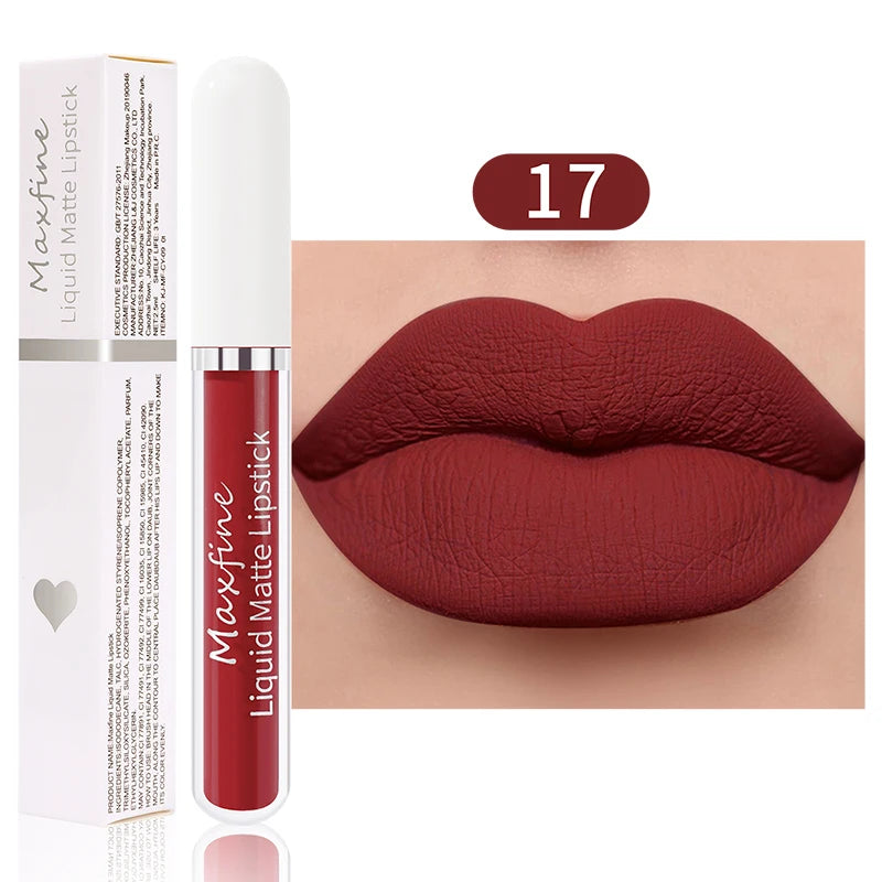 Matte Liquid Lipstick Waterproof Sexy Velvet Lip Glaze Long Lasting Moisturizing Lipstick