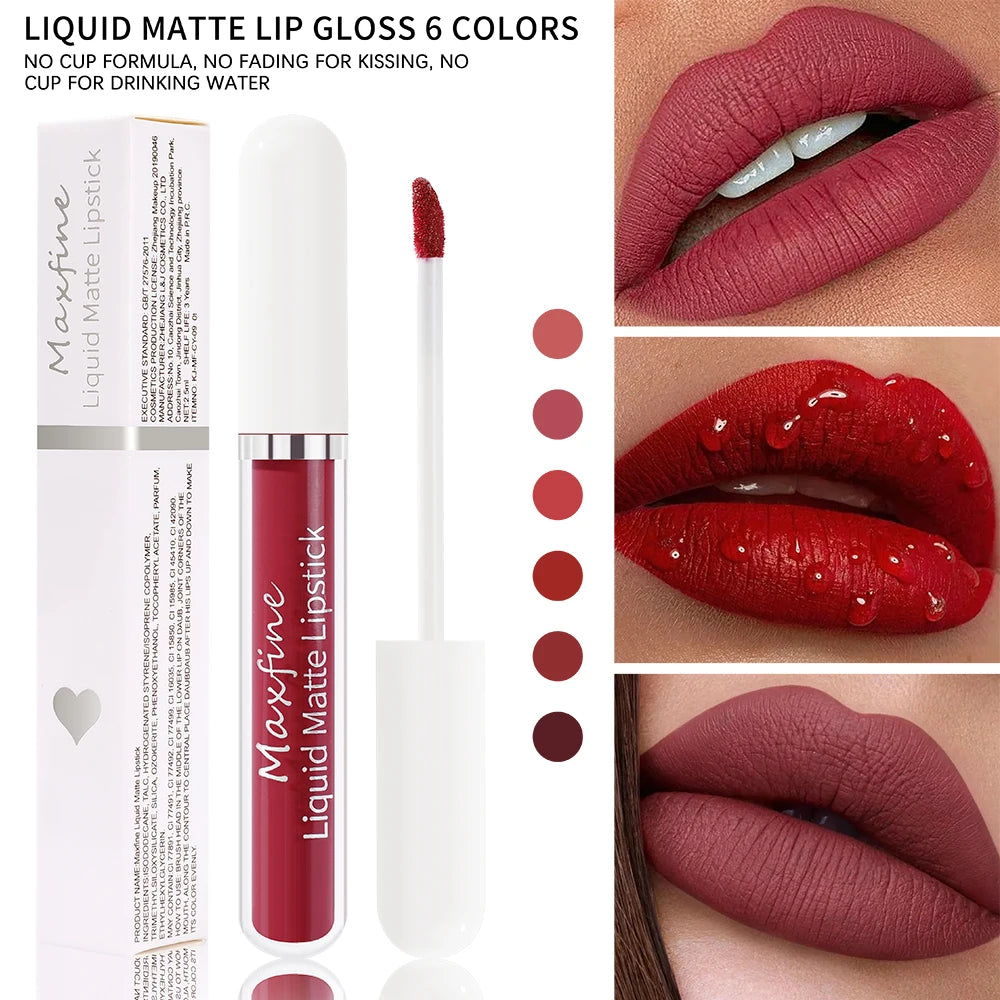 Matte Liquid Lipstick Waterproof Sexy Velvet Lip Glaze Long Lasting Moisturizing Lipstick